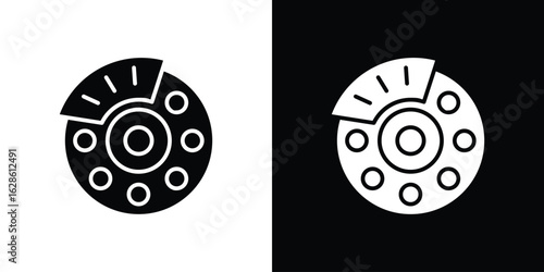 Disk brake icon. simple glyph icon. Vector solid isolated black illustration.