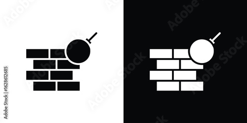 Demolition icon. simple glyph icon. Vector solid isolated black illustration.