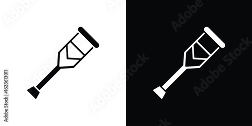 Crutch icon. simple glyph icon. Vector solid isolated black illustration.