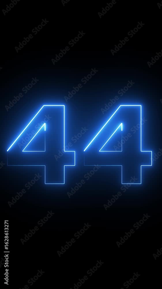glowing cyan color neon 44 text, Educational concept ,neon 44 number, promote advertising concept isolate using QuickTime black background 4k animation ,it is ready for education and able to use. glowing cyan color neon 44 text, Educational concept ,neon 44 number, promote advertising concept isolate using QuickTime black background 4k animation ,it is ready for education and able to use.