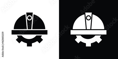 Construction worker icon. simple glyph icon. Vector solid isolated black illustration.