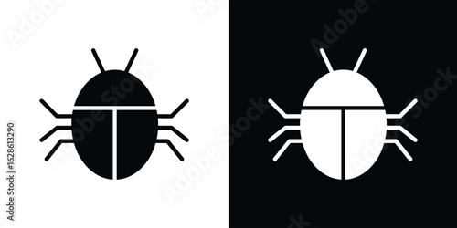 Computer bug icon. simple glyph icon. Vector solid isolated black illustration.
