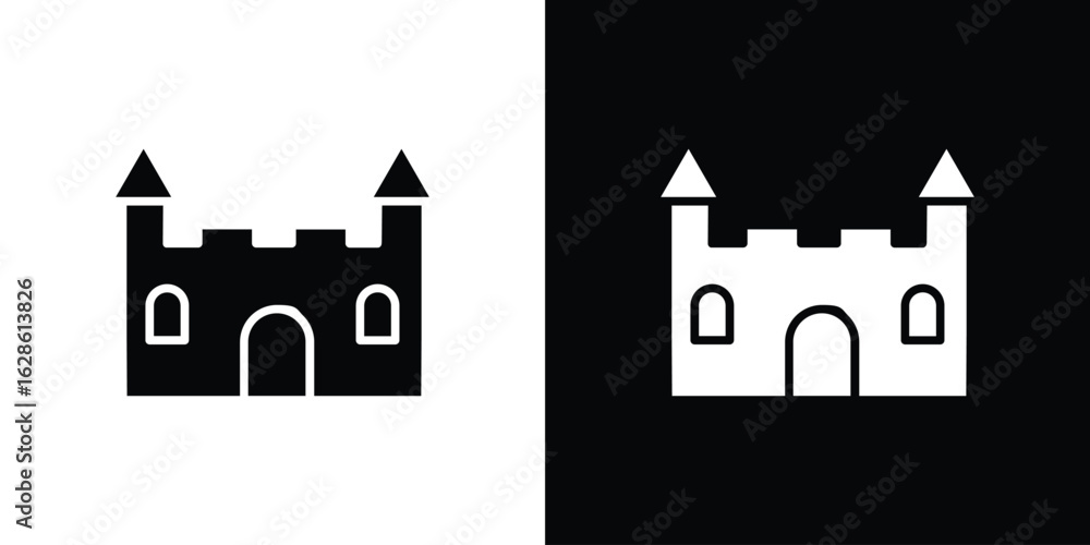 Fototapeta premium Castle icon. simple glyph icon. Vector solid isolated black illustration.