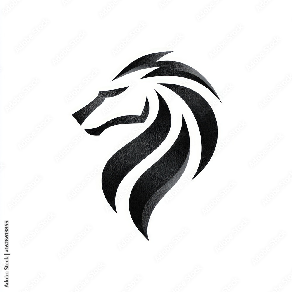 Obraz premium Elegant black and white stylized animal head design.