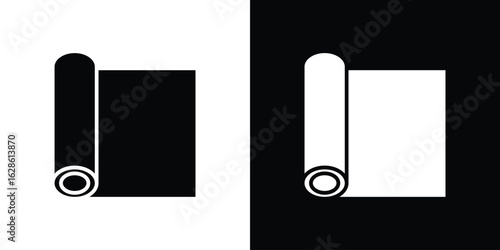 Carpet roll icon. simple glyph icon. Vector solid isolated black illustration.