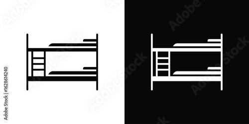 Bunk bed icon. simple glyph icon. Vector solid isolated black illustration.
