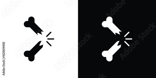 Broken bone icon. simple glyph icon. Vector solid isolated black illustration.