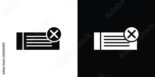 Bounced check icon. simple glyph icon. Vector solid isolated black illustration.