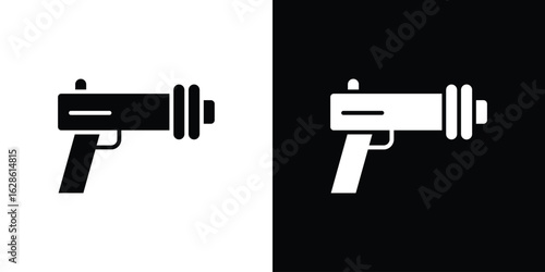 Blaster icon. simple glyph icon. Vector solid isolated black illustration.