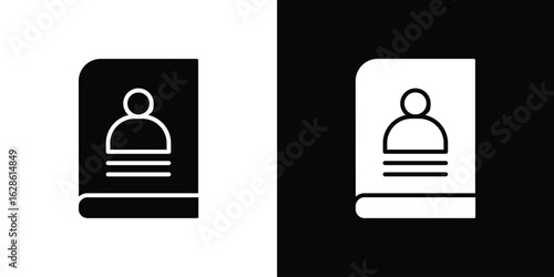 Biography icon. simple glyph icon. Vector solid isolated black illustration.