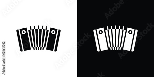 Bandoneon instrument. simple glyph icon. Vector solid isolated black illustration.