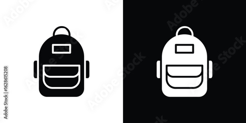 Backpack icon. simple glyph icon. Vector solid isolated black illustration.