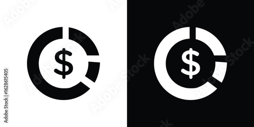 Asset allocation icon. simple glyph icon. Vector solid isolated black illustration.