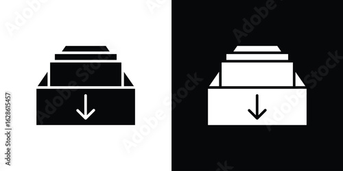 Archive icon. simple glyph icon. Vector solid isolated black illustration.