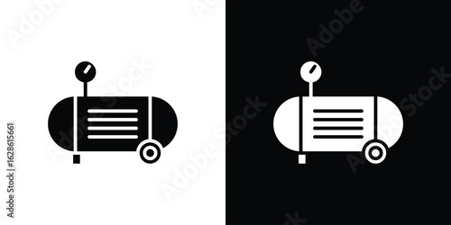 Air compressor icon. simple glyph icon. Vector solid isolated black illustration.