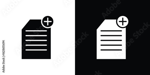 Add document icon. simple glyph icon. Vector solid isolated black illustration.