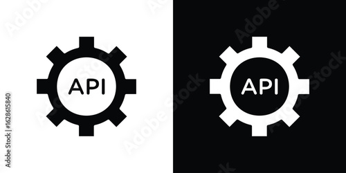 API icon. simple glyph icon. Vector solid isolated black illustration.