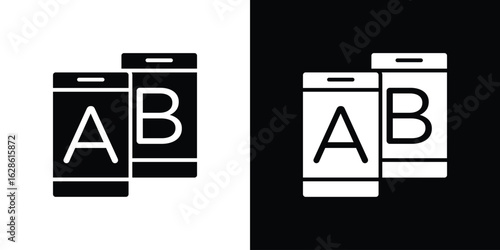 A B testing icon. simple glyph icon. Vector solid isolated black illustration.