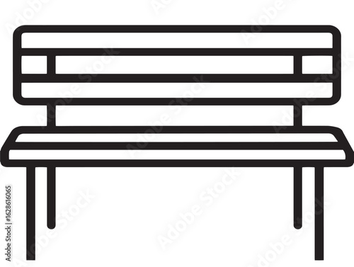 Stylish gallery bench icon in clean outlined vector drawing