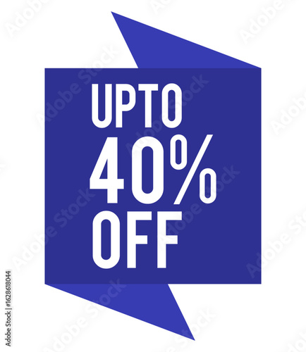 get up to 40% off now, modern orange vector graphic for web advertising, price reduction sticker, special offer banner design