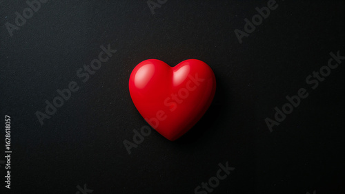 Wallpaper Mural Shiny Red Heart Shape on Dark Background love symbol Torontodigital.ca