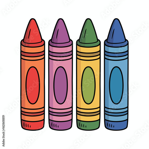 Vector illustration of Vibrant Crayon Collection: Colorful Illustration