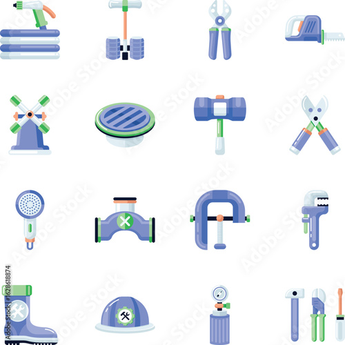 Plumbing Icon Art Set 