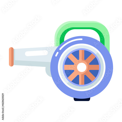 A flat style icon depicting drain blower