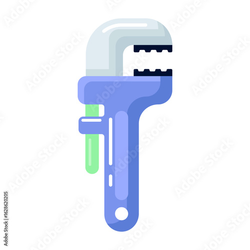 A flat style icon depicting pipe wrench