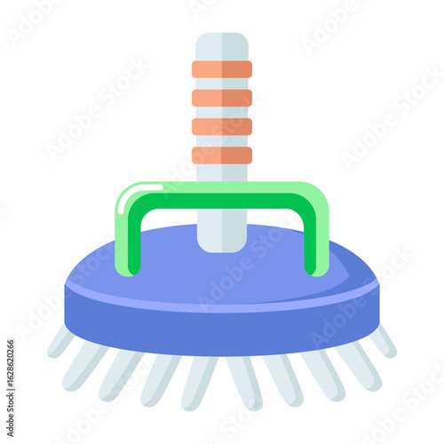 A flat style icon depicting cleaning brush