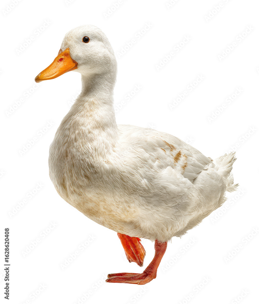 Obraz premium White duck, profile view, studio shot