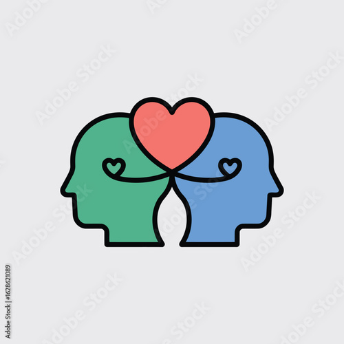 Vector illustration of Connecting Hearts: A Symbol of Love and Connection