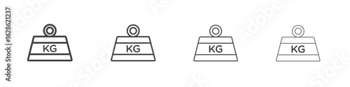 Weight icon symbol pictogram. outline black style