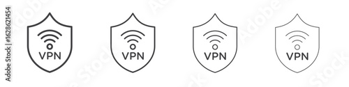 Vpn icon symbol pictogram. outline black style