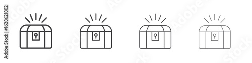 Treasure chest icon symbol pictogram. outline black style