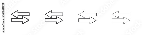 Transfer arrows icon symbol pictogram. outline black style