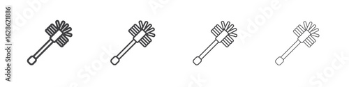 Toilet brush icon symbol pictogram. outline black style