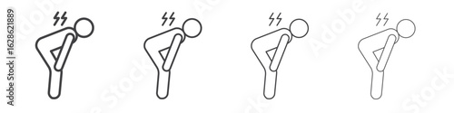 Tired icon symbol pictogram. outline black style