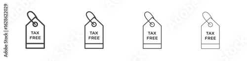 Tax free icon symbol pictogram. outline black style