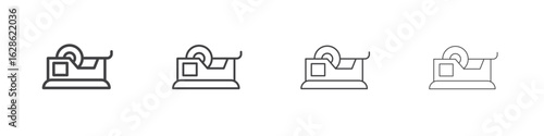 Tape dispenser icon symbol pictogram. outline black style