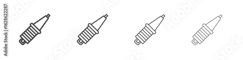 Spark plug icon symbol pictogram. outline black style