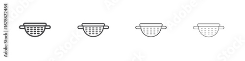sieve icon symbol pictogram. outline black style