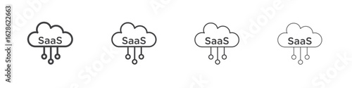 SaaS icon symbol pictogram. outline black style
