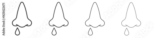 Runny nose icon symbol pictogram. outline black style