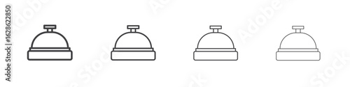 Reception bell icon symbol pictogram. outline black style
