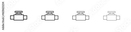Pipe valve icon symbol pictogram. outline black style