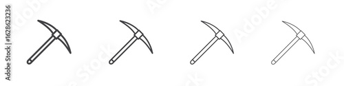 Pick axe icon symbol pictogram. outline black style