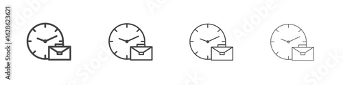 Office time icon symbol pictogram. outline black style