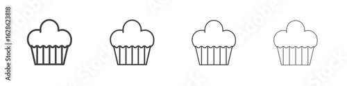 Muffin icon symbol pictogram. outline black style