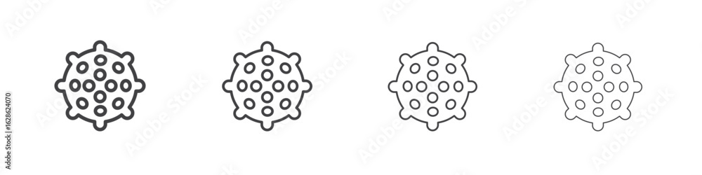 Fototapeta premium Massage ball icon symbol pictogram. outline black style
